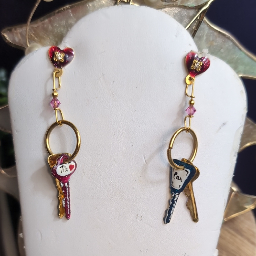 LATR Key To My Heart & Car Earrings - Picture 3 of 7